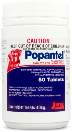 Popantel Dog Large 77lbs 100 Tablets