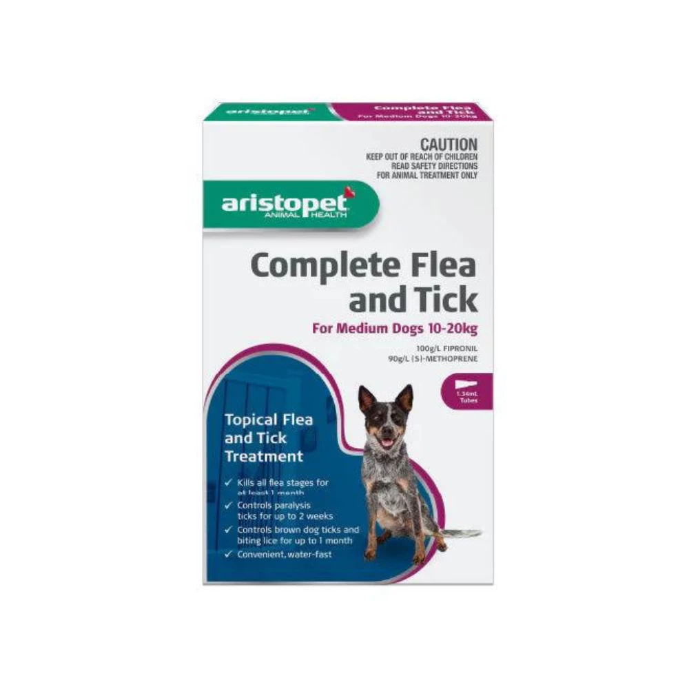 Aristopet Complete Flea & Tick Spot On Dog Medium 10-20kg Purple