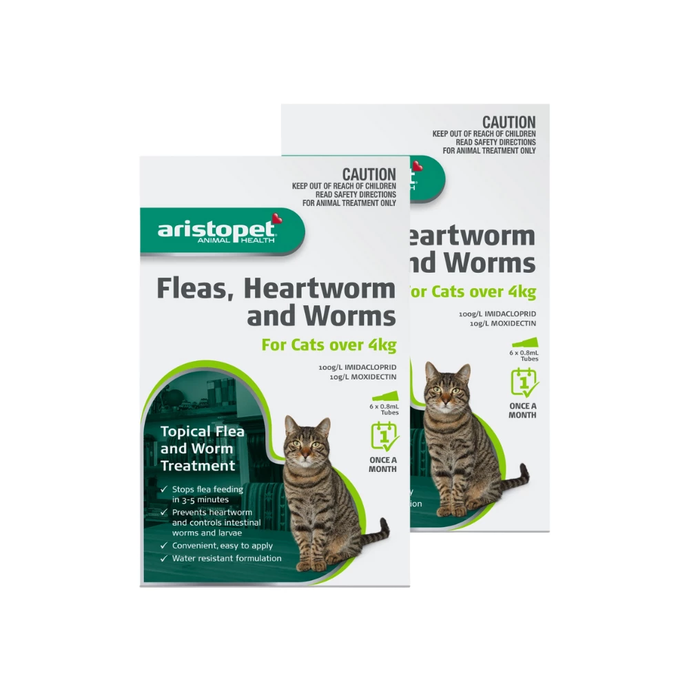 Aristopet Flea Heartworm & Worms Spot On Cat Over 4kg Green - Image 3