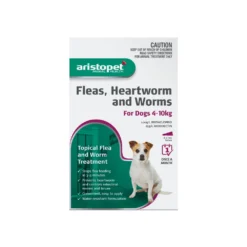 Aristopet Flea Heartworm & Worms Spot On Dog 4-10kg Purple