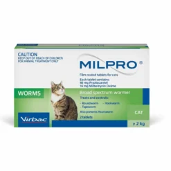 Milpro Broad Spectrum Allwormer Cat 4.4 - 17.6lbs 2 Tablets