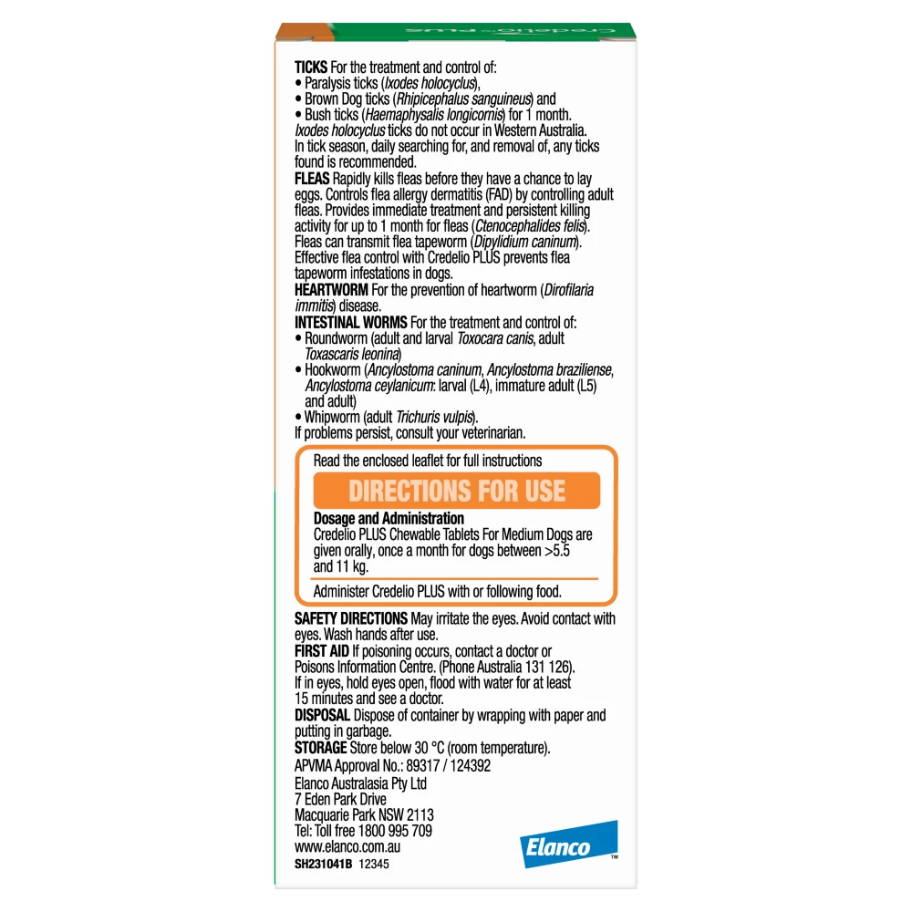 Credelio Plus Dog Medium 12.1 - 24lbs Orange - Image 2