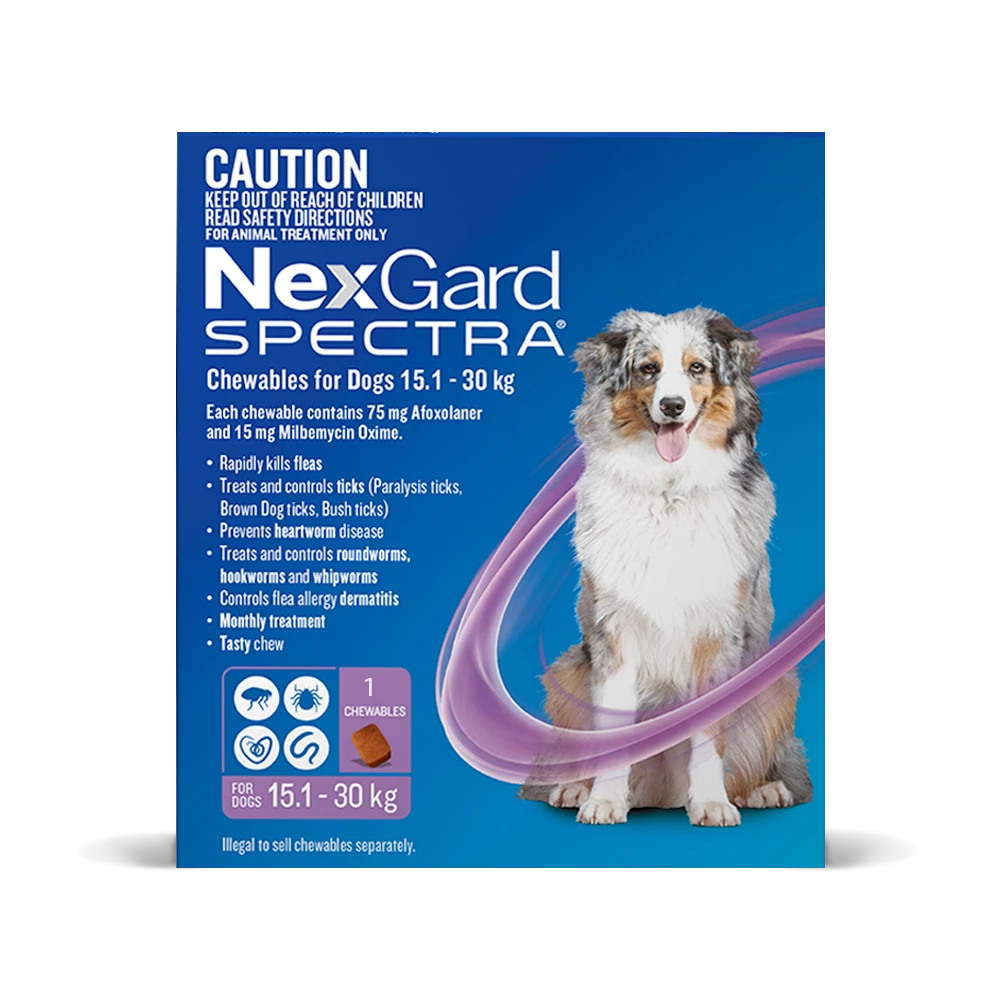 NexGard Spectra Dog Large 33.1 - 66.1lbs Purple