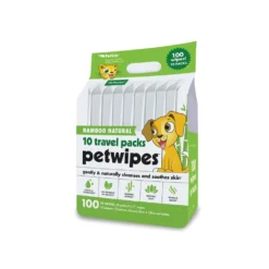 Petkin Pet Wipes Travel Pack Bamboo 100 Pack
