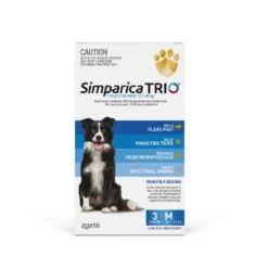 Simparica Trio Dog Medium 22.1 - 44lbs Blue
